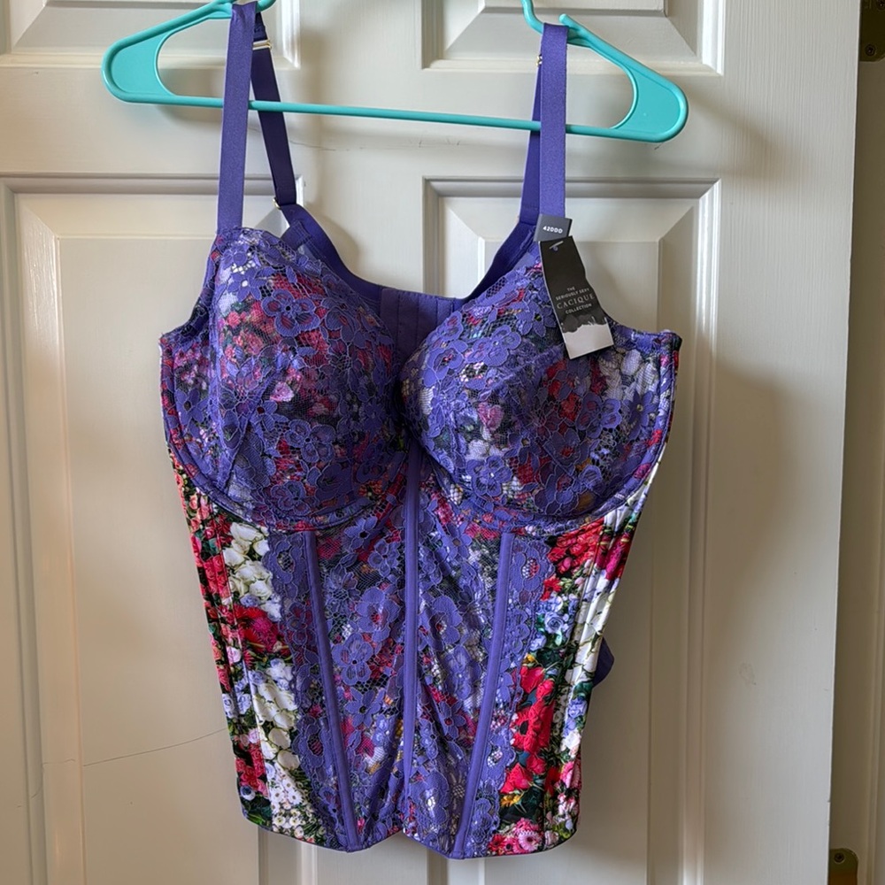 Cacique Purple Floral Bustier